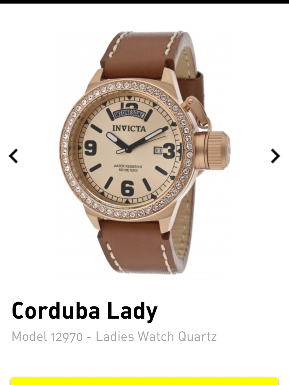 Invicta Corduba Ladies Gold-Tone Watch with Brown Leather Strap